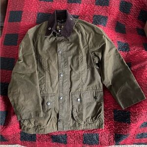 KIDS Barbour Wax Dark Olive Field Jacket
